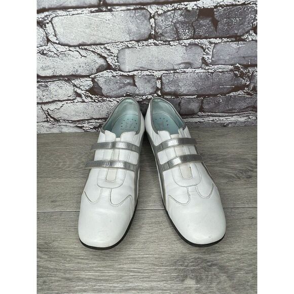 Mephisto Cool Air White Leather Strap Driving Loafers Shoes Women Sz 10M US/41EU - Picture 2 of 16
